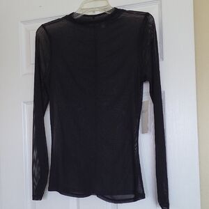 NWT Zelle Black Mesh LS top Size M